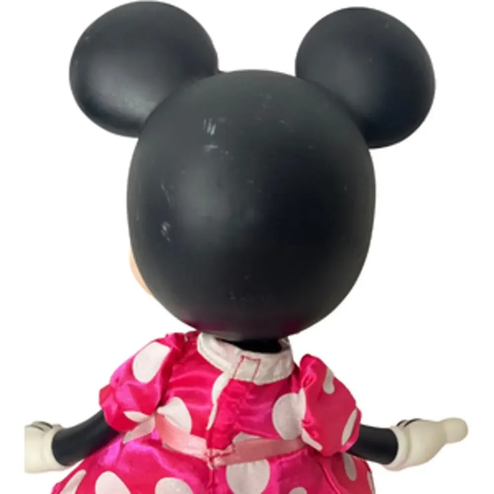 Disney Minnie Mouse Electronic Doll Pink Polka Dot Dress Medium